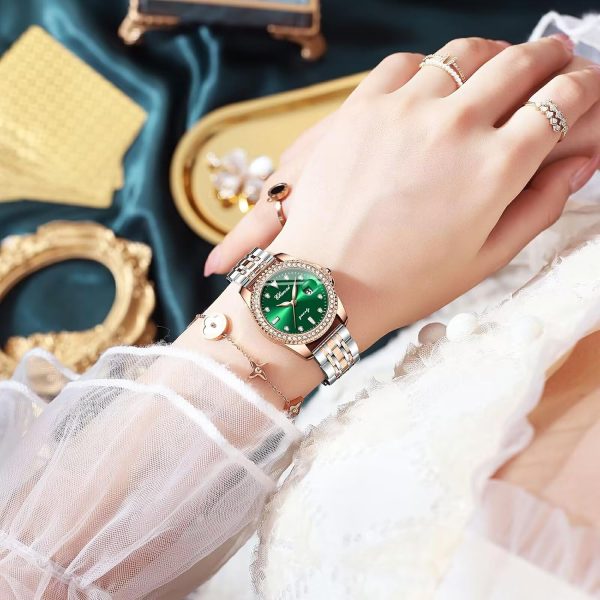 FANMIS Women's Luxury Classic Design Fashion Diamond Watch Stainless Steel Strap Business Waterproof Luminous Watch - Image 4