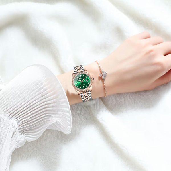 FANMIS Women's Luxury Classic Design Fashion Diamond Watch Stainless Steel Strap Business Waterproof Luminous Watch - Image 5
