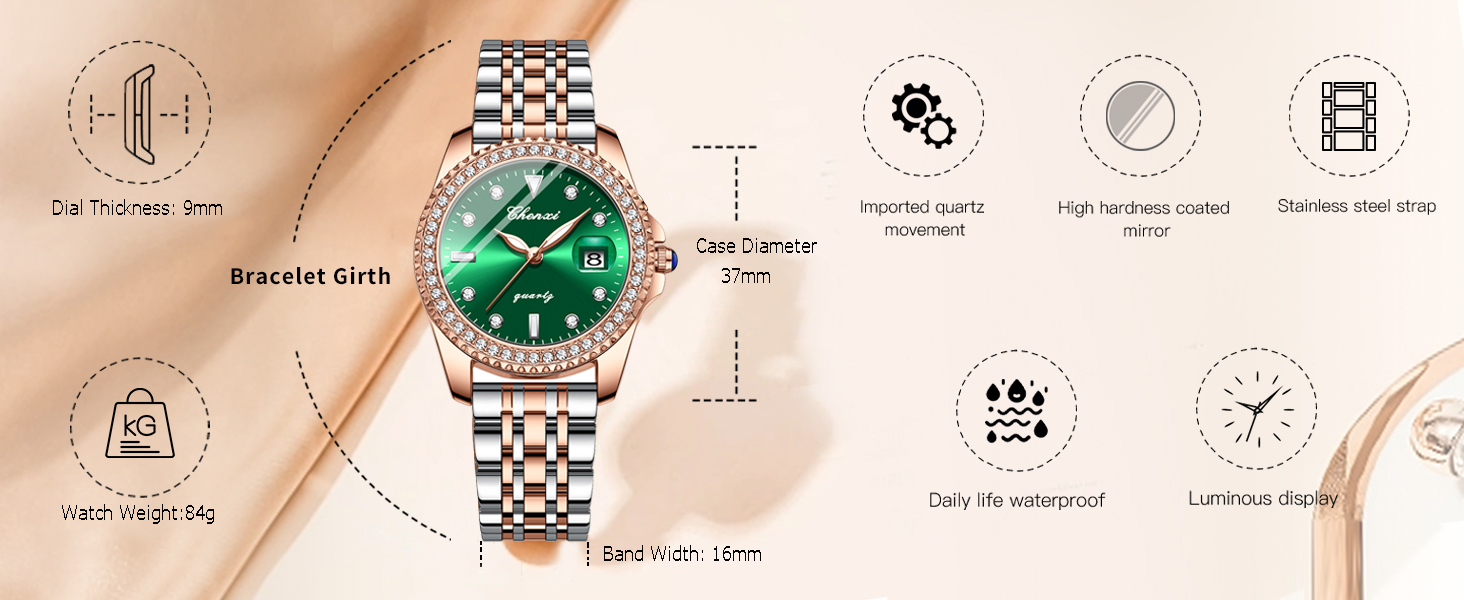 Luxury Women's Classic Crystal Diamond Bracelet Watch