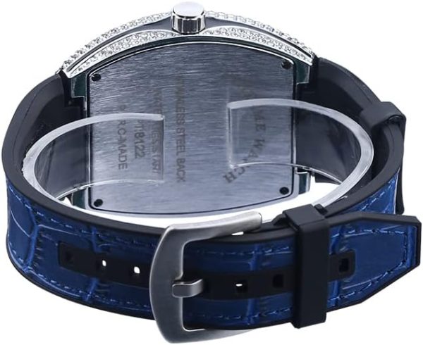 FANMIS Mens Skull Big Face Watches Rectangle Punk Diamond Dial Leather Strap Calendar Quartz Sports Wrist Watch - Image 6