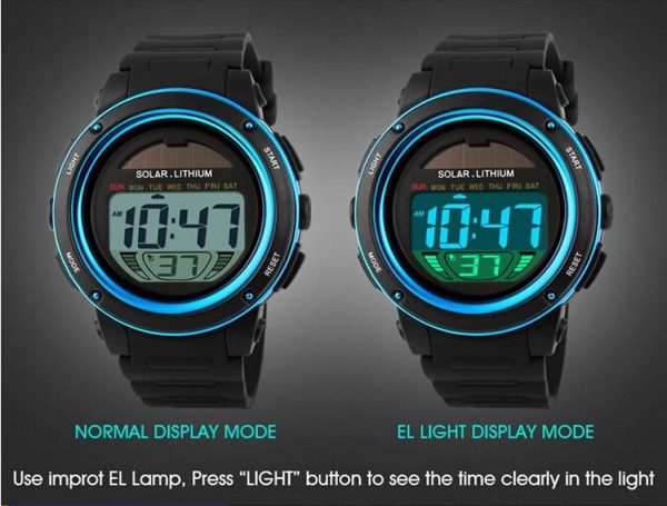 FANMIS Multi Function Alarm Sports Watches Stopwatch Digital LED Quartz Watch Solar Power Black Outdoor Sports Watches - Image 7