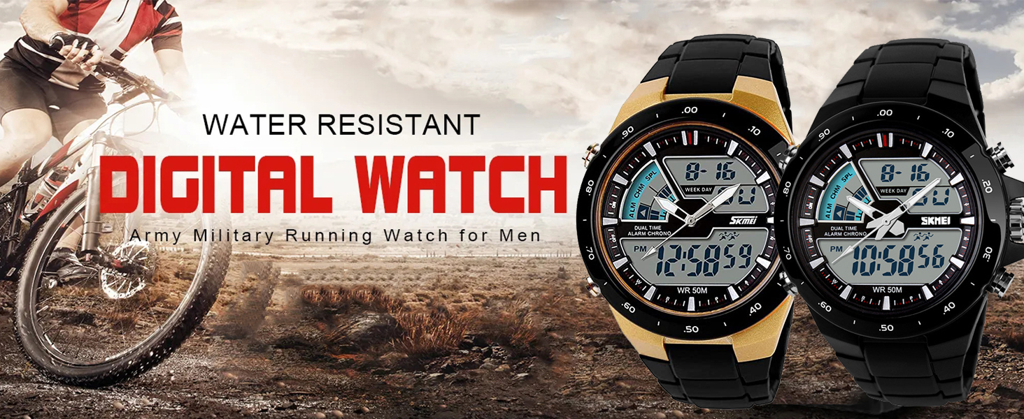 FANMIS Men's Analog Digital 50M Waterproof Sports Watch