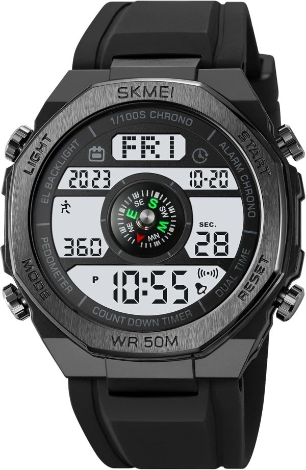 FANMIS Unisex Pedometer Watches Military Multifunctional 50M Waterproof Digital Outdoor Sports Watch - Image 8