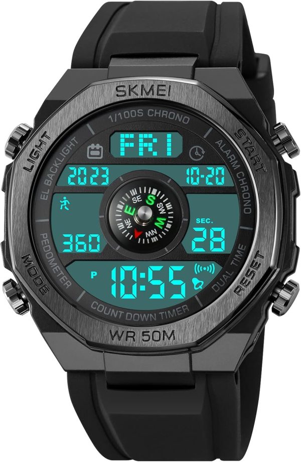 FANMIS Unisex Pedometer Watches Military Multifunctional 50M Waterproof Digital Outdoor Sports Watch - Image 9