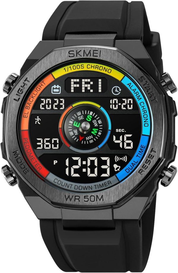 FANMIS Unisex Pedometer Watches Military Multifunctional 50M Waterproof Digital Outdoor Sports Watch - Image 20