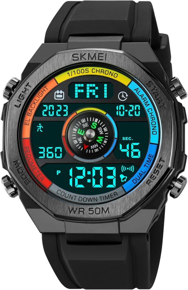 FANMIS Unisex Pedometer Watches Military Multifunctional 50M Waterproof Digital Outdoor Sports Watch - Image 21