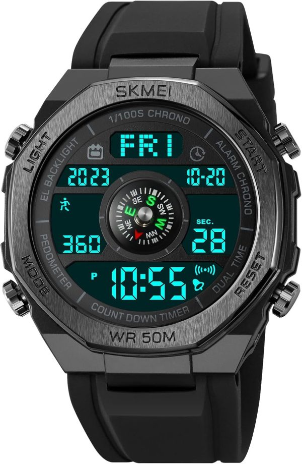 FANMIS Unisex Pedometer Watches Military Multifunctional 50M Waterproof Digital Outdoor Sports Watch - Image 33