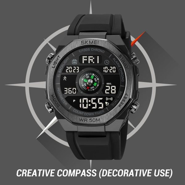 FANMIS Unisex Pedometer Watches Military Multifunctional 50M Waterproof Digital Outdoor Sports Watch - Image 34