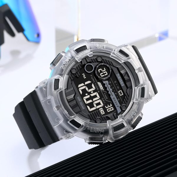 FANMIS Mens Digital LED Sports Watch Military Multifunction Dual Time Alarm Countdown Stopwatch 12H/24H Time Backlight 164FT 50M Waterproof Calendar Month Day Date Watch - Image 5