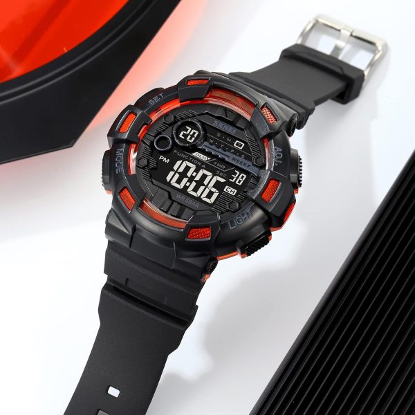 FANMIS Mens Digital LED Sports Watch Military Multifunction Dual Time Alarm Countdown Stopwatch 12H/24H Time Backlight 164FT 50M Waterproof Calendar Month Day Date Watch - Image 10