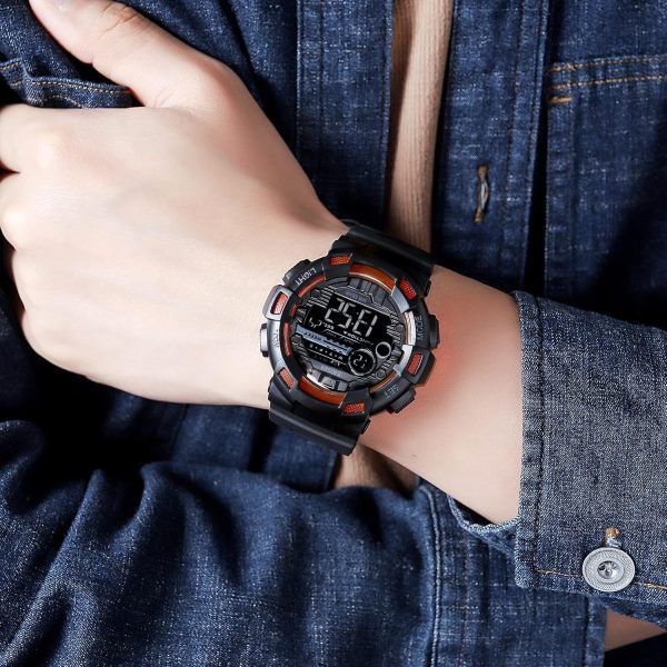 FANMIS Mens Digital LED Sports Watch Military Multifunction Dual Time Alarm Countdown Stopwatch 12H/24H Time Backlight 164FT 50M Waterproof Calendar Month Day Date Watch - Image 11