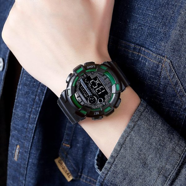 FANMIS Mens Digital LED Sports Watch Military Multifunction Dual Time Alarm Countdown Stopwatch 12H/24H Time Backlight 164FT 50M Waterproof Calendar Month Day Date Watch - Image 19