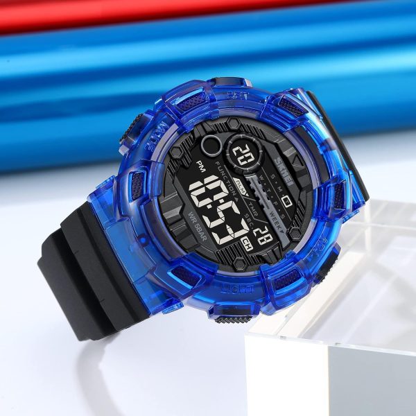 FANMIS Mens Digital LED Sports Watch Military Multifunction Dual Time Alarm Countdown Stopwatch 12H/24H Time Backlight 164FT 50M Waterproof Calendar Month Day Date Watch - Image 24