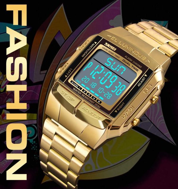 FANMIS Unisex Luxury Digital Watches Multifunctional Stopwatch Countdown Alarm Backlight Water Resistant Watch - Image 9