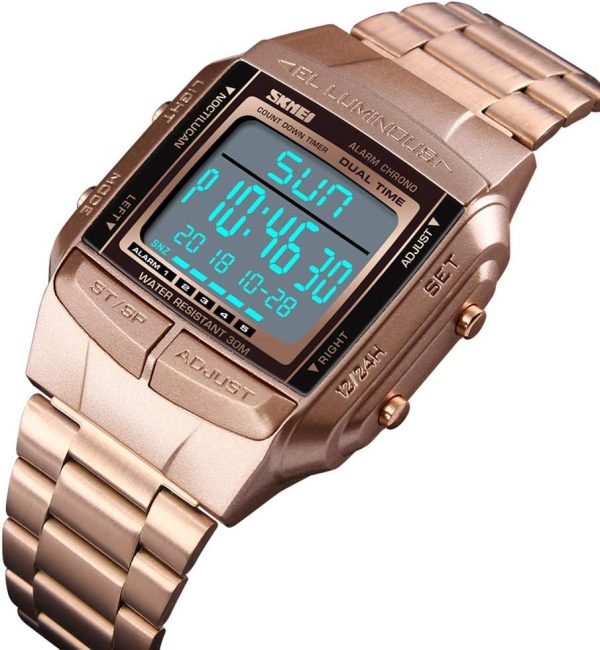FANMIS Unisex Luxury Digital Watches Multifunctional Stopwatch Countdown Alarm Backlight Water Resistant Watch - Image 24
