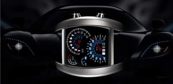 FANMIS Men's Digital Fashion Cobra LED Watches Silicone Iron Triangle Dial Sports Wrist Watch - Image 3