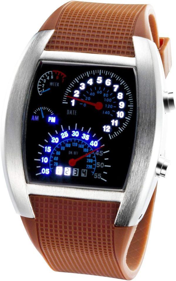FANMIS Men's Digital Fashion Cobra LED Watches Silicone Iron Triangle Dial Sports Wrist Watch - Image 8