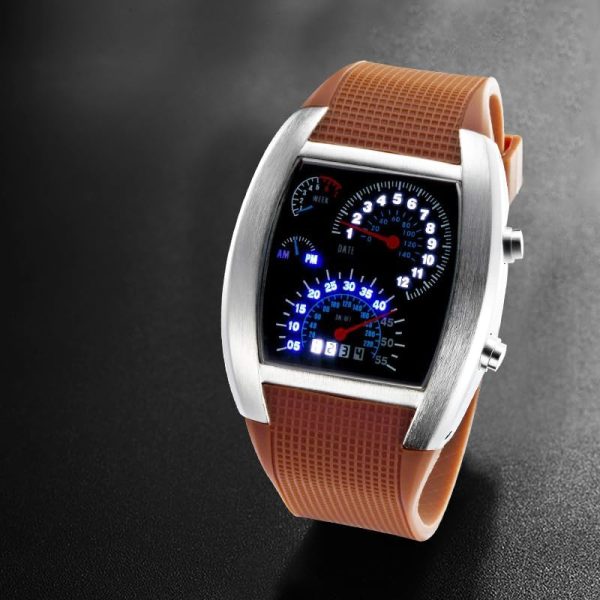 FANMIS Men's Digital Fashion Cobra LED Watches Silicone Iron Triangle Dial Sports Wrist Watch - Image 9