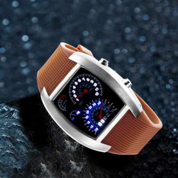 FANMIS Men's Digital Fashion Cobra LED Watches Silicone Iron Triangle Dial Sports Wrist Watch - Image 10