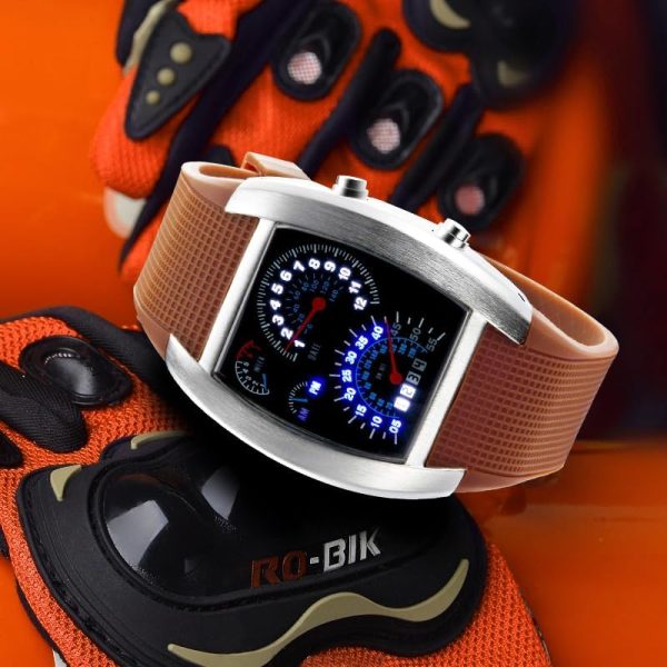 FANMIS Men's Digital Fashion Cobra LED Watches Silicone Iron Triangle Dial Sports Wrist Watch - Image 11
