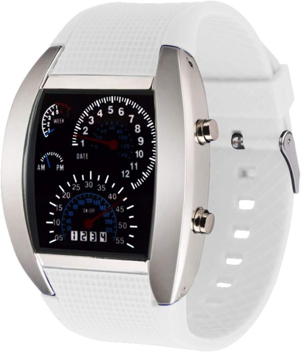 FANMIS Men's Digital Fashion Cobra LED Watches Silicone Iron Triangle Dial Sports Wrist Watch - Image 15