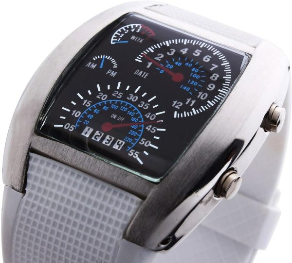 FANMIS Men's Digital Fashion Cobra LED Watches Silicone Iron Triangle Dial Sports Wrist Watch - Image 16