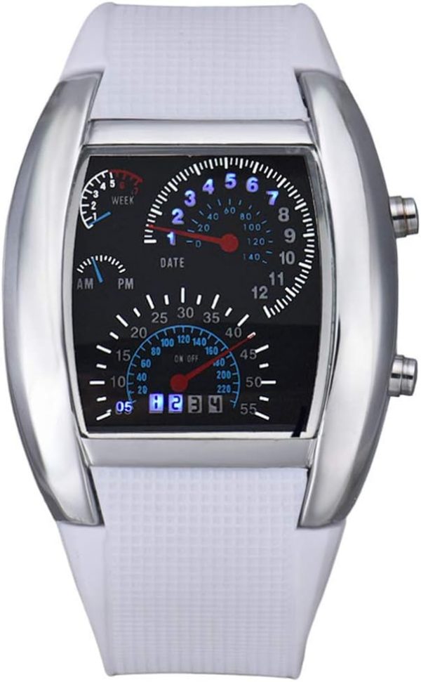 FANMIS Men's Digital Fashion Cobra LED Watches Silicone Iron Triangle Dial Sports Wrist Watch - Image 17