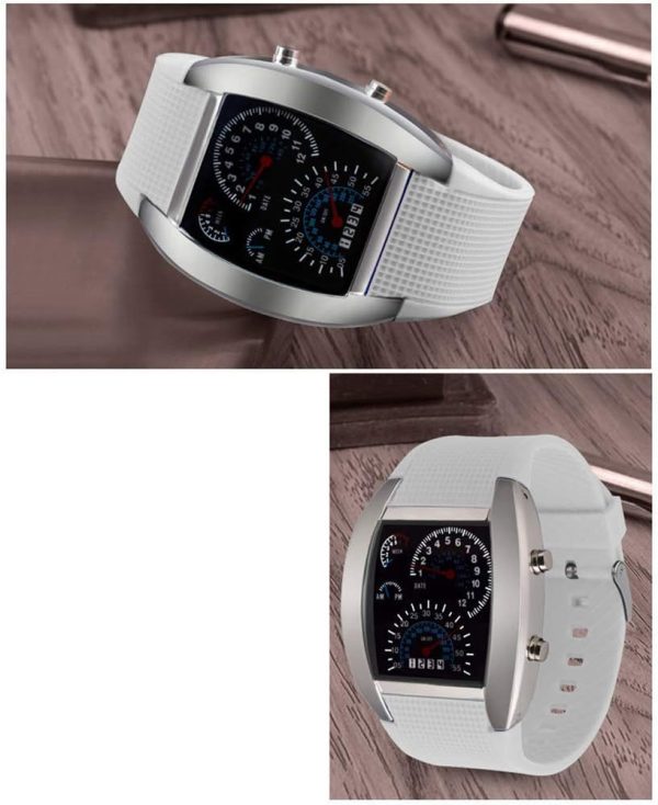 FANMIS Men's Digital Fashion Cobra LED Watches Silicone Iron Triangle Dial Sports Wrist Watch - Image 18