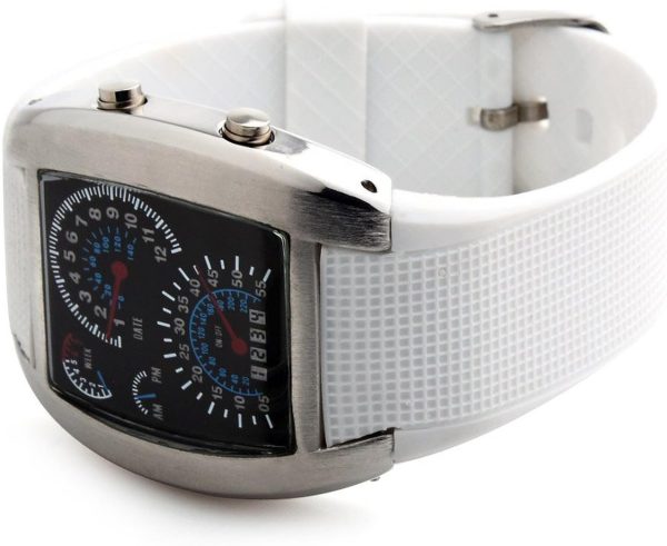 FANMIS Men's Digital Fashion Cobra LED Watches Silicone Iron Triangle Dial Sports Wrist Watch - Image 19