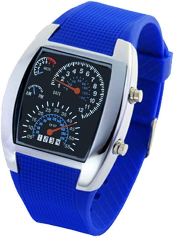 FANMIS Men's Digital Fashion Cobra LED Watches Silicone Iron Triangle Dial Sports Wrist Watch - Image 23