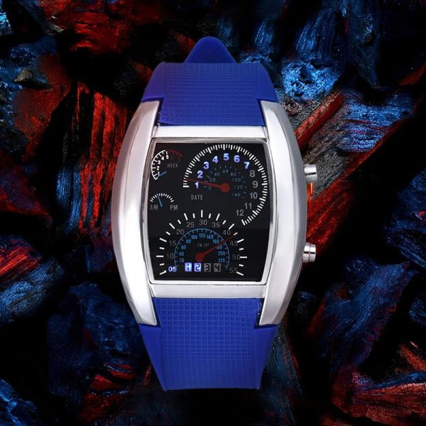 FANMIS Men's Digital Fashion Cobra LED Watches Silicone Iron Triangle Dial Sports Wrist Watch - Image 24
