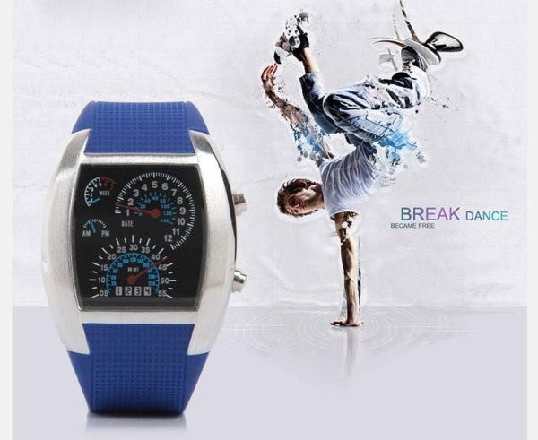 FANMIS Men's Digital Fashion Cobra LED Watches Silicone Iron Triangle Dial Sports Wrist Watch - Image 26