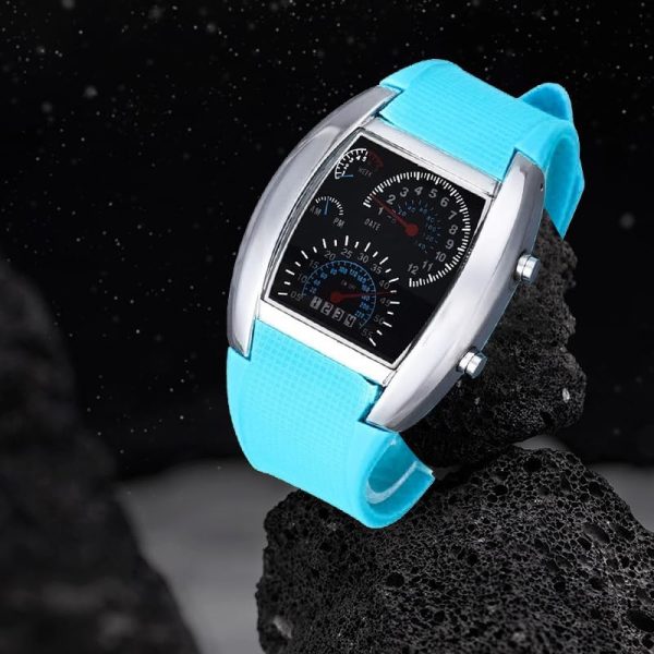 FANMIS Men's Digital Fashion Cobra LED Watches Silicone Iron Triangle Dial Sports Wrist Watch - Image 31