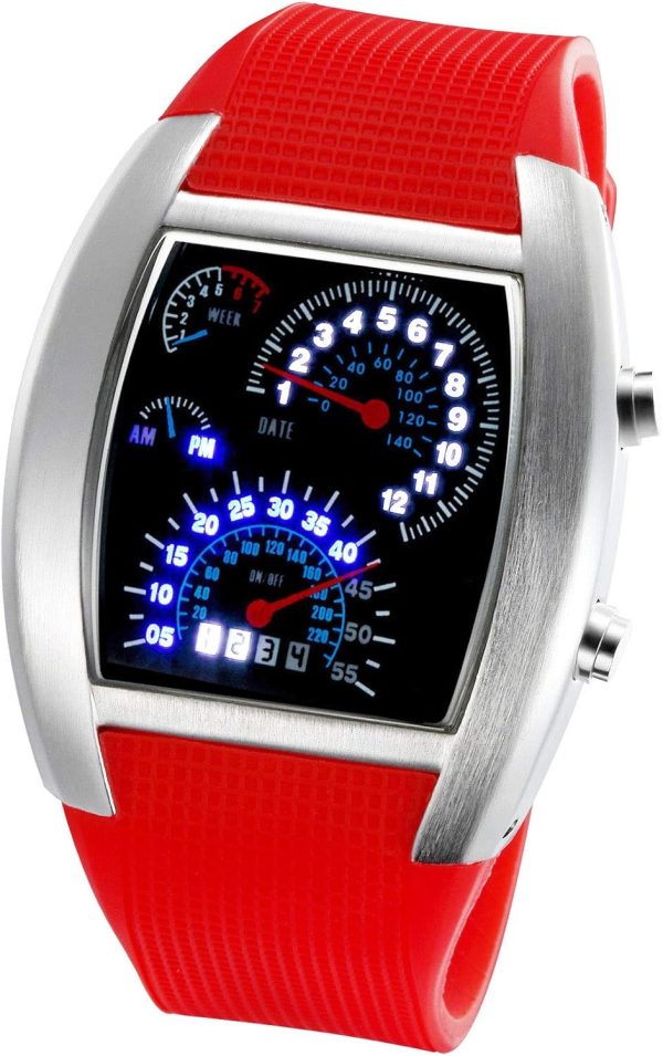 FANMIS Men's Digital Fashion Cobra LED Watches Silicone Iron Triangle Dial Sports Wrist Watch - Image 35