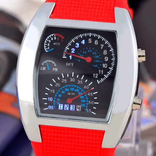 FANMIS Men's Digital Fashion Cobra LED Watches Silicone Iron Triangle Dial Sports Wrist Watch - Image 36