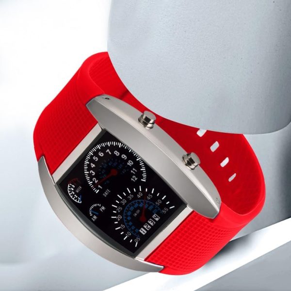 FANMIS Men's Digital Fashion Cobra LED Watches Silicone Iron Triangle Dial Sports Wrist Watch - Image 38