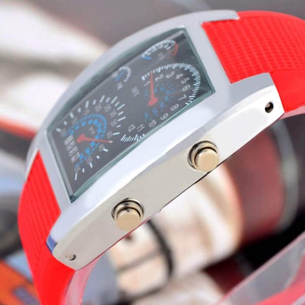 FANMIS Men's Digital Fashion Cobra LED Watches Silicone Iron Triangle Dial Sports Wrist Watch - Image 39