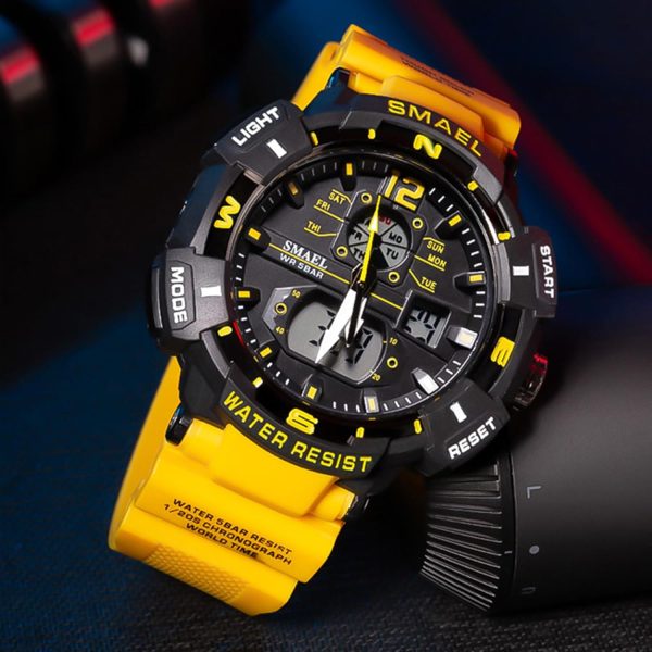 FANMIS Mens Analog Digital Sports Watch Large Face Outdoor Sports Waterproof Military Wrist Watches with Date Multifunction Tactics LED Army Watch Backlight Stopwatch (Black) - Image 3