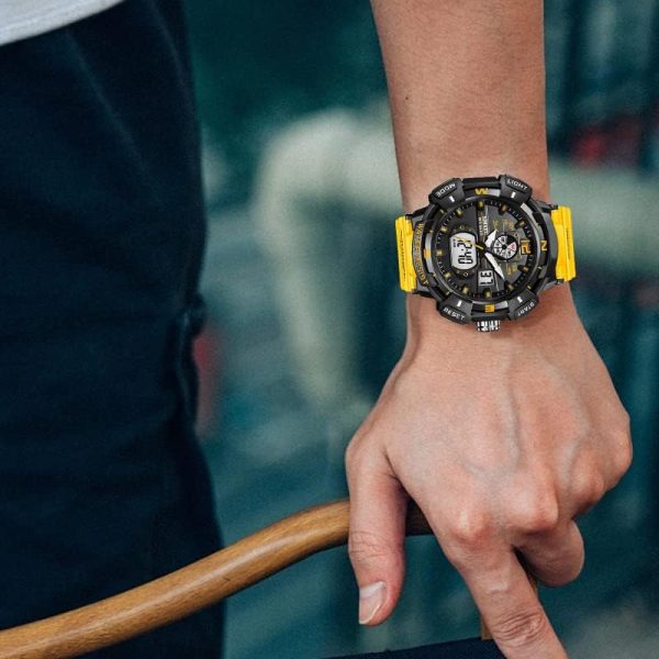 FANMIS Mens Analog Digital Sports Watch Large Face Outdoor Sports Waterproof Military Wrist Watches with Date Multifunction Tactics LED Army Watch Backlight Stopwatch (Black) - Image 6