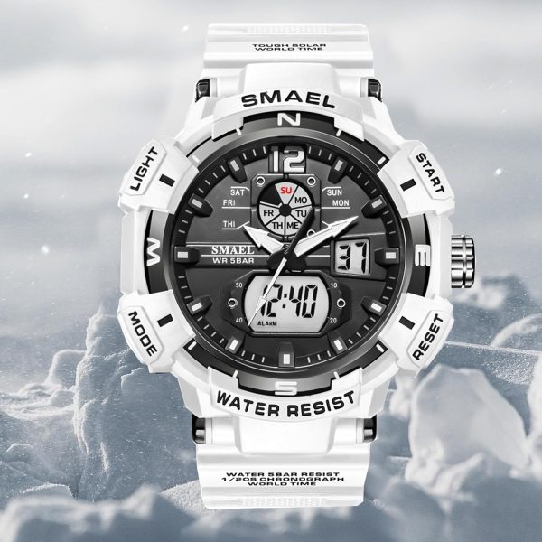 FANMIS Mens Analog Digital Sports Watch Large Face Outdoor Sports Waterproof Military Wrist Watches with Date Multifunction Tactics LED Army Watch Backlight Stopwatch (Black) - Image 16