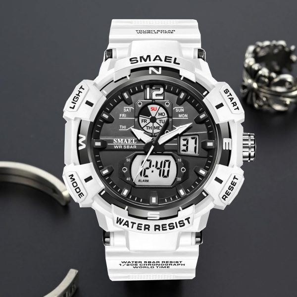FANMIS Mens Analog Digital Sports Watch Large Face Outdoor Sports Waterproof Military Wrist Watches with Date Multifunction Tactics LED Army Watch Backlight Stopwatch (Black) - Image 17