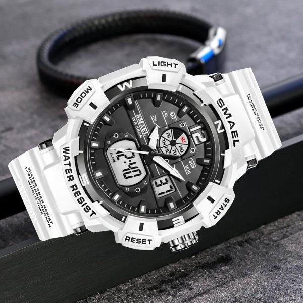 FANMIS Mens Analog Digital Sports Watch Large Face Outdoor Sports Waterproof Military Wrist Watches with Date Multifunction Tactics LED Army Watch Backlight Stopwatch (Black) - Image 18