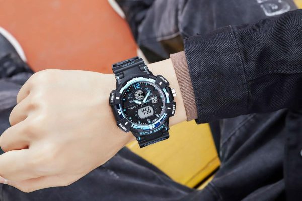 FANMIS Mens Analog Digital Sports Watch Large Face Outdoor Sports Waterproof Military Wrist Watches with Date Multifunction Tactics LED Army Watch Backlight Stopwatch (Black) - Image 24