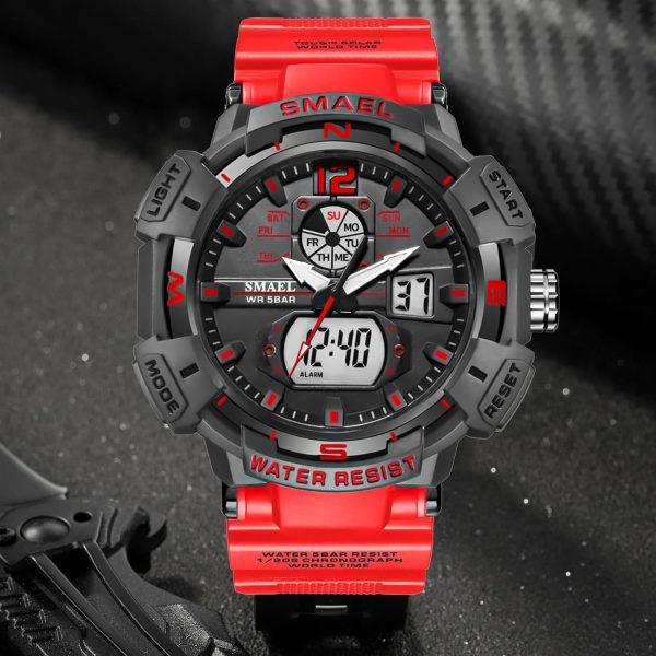FANMIS Mens Analog Digital Sports Watch Large Face Outdoor Sports Waterproof Military Wrist Watches with Date Multifunction Tactics LED Army Watch Backlight Stopwatch (Black) - Image 30