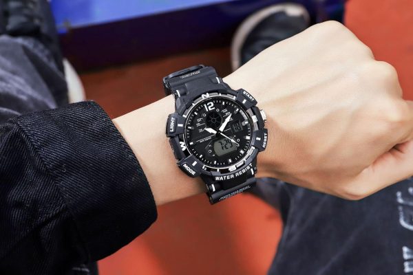 FANMIS Mens Analog Digital Sports Watch Large Face Outdoor Sports Waterproof Military Wrist Watches with Date Multifunction Tactics LED Army Watch Backlight Stopwatch (Black) - Image 41