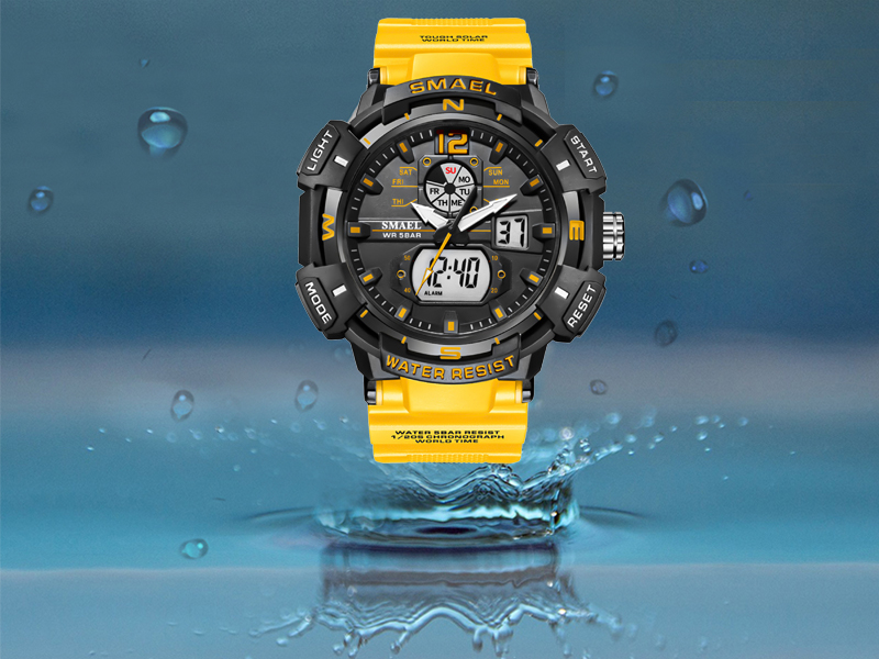 FANMIS Mens Analog Digital Sports Watch Large Face Outdoor Sports Waterproof Military Wrist Watches 