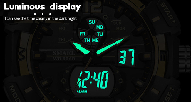 Mens Analog Digital Sports Watch Large Face Outdoor Sports Waterproof Military Wrist Watches